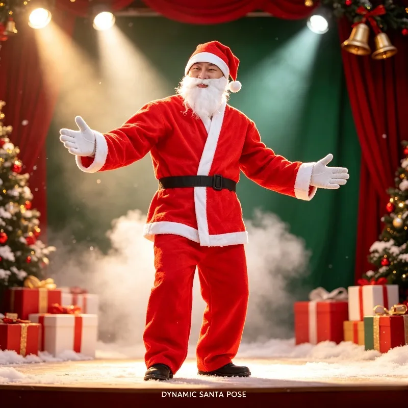 Costume Père Noël Velours avec Barbe – photo 5