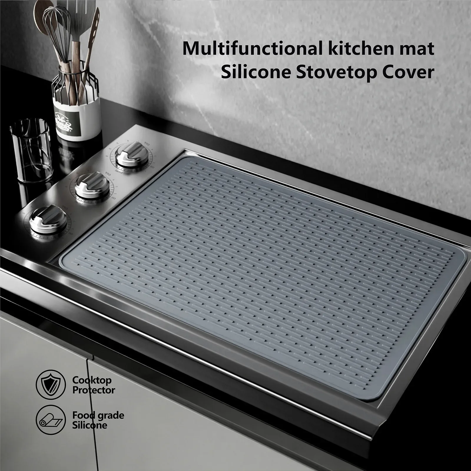 Silicone Electric Stove Cover for Stove Top, 28X20inch Glass Top Stove Cover Protector for Electric Kitchen Silicone Mat