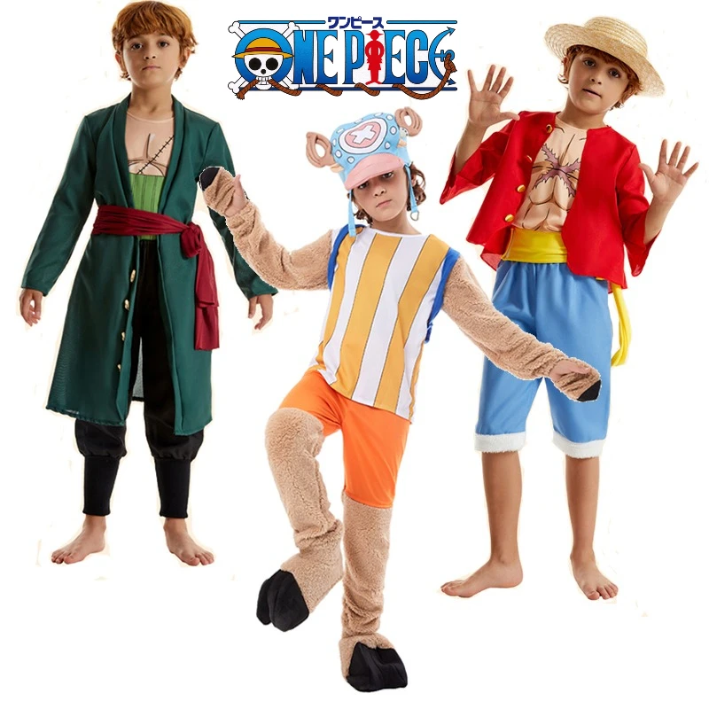 

One Piece Anime Character Roronoa Zoro Outfit Boy Straw Hat Pirates Captain Luffy Cosplay Tony Tony Chopper Halloween Costume