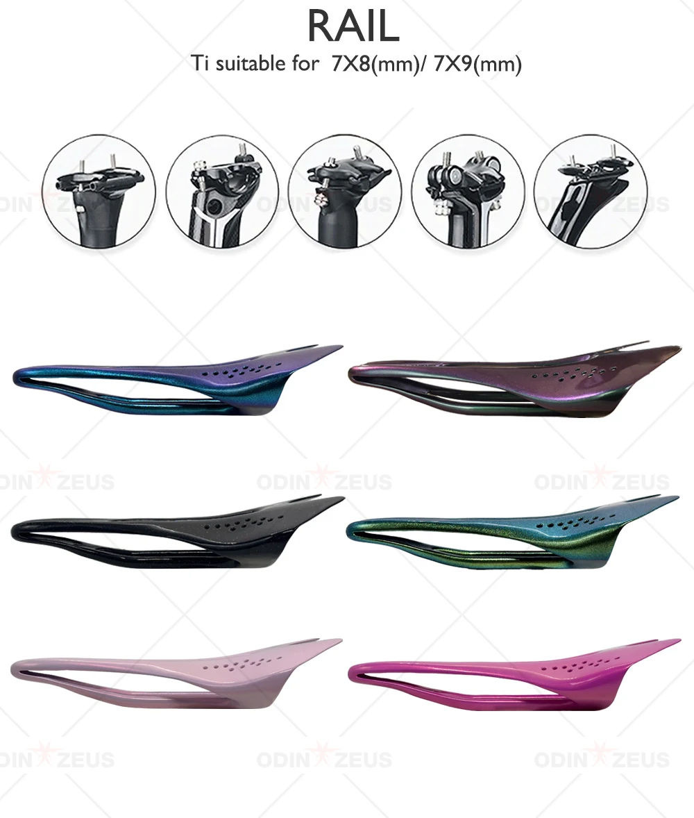 2026 New Chameleon Color Change Carbon Fiber Seat, Integrated Carbon Bicycle Saddle,122/135mm Wide, Cool Appearance Accessories