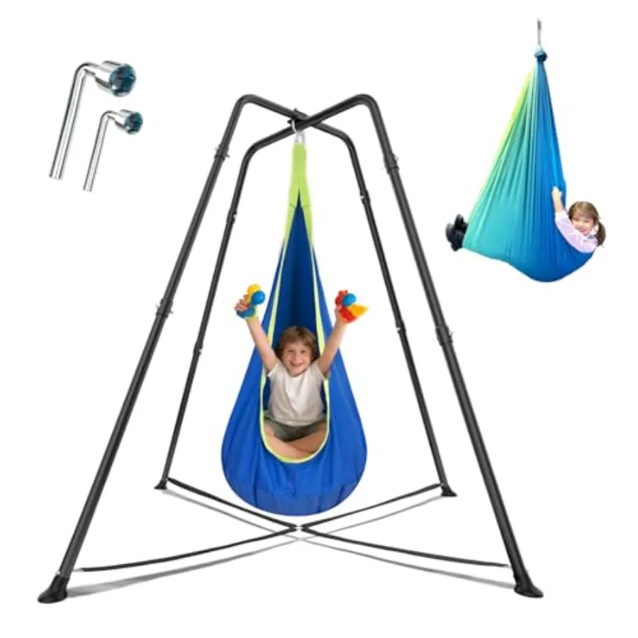 

Каркас для уличных и комнатных качелей с сенсорными подвесными качелями и креслом, X-образная подставка для качелей, сверхпрочная металлическая стойка для гамака-кресла для А