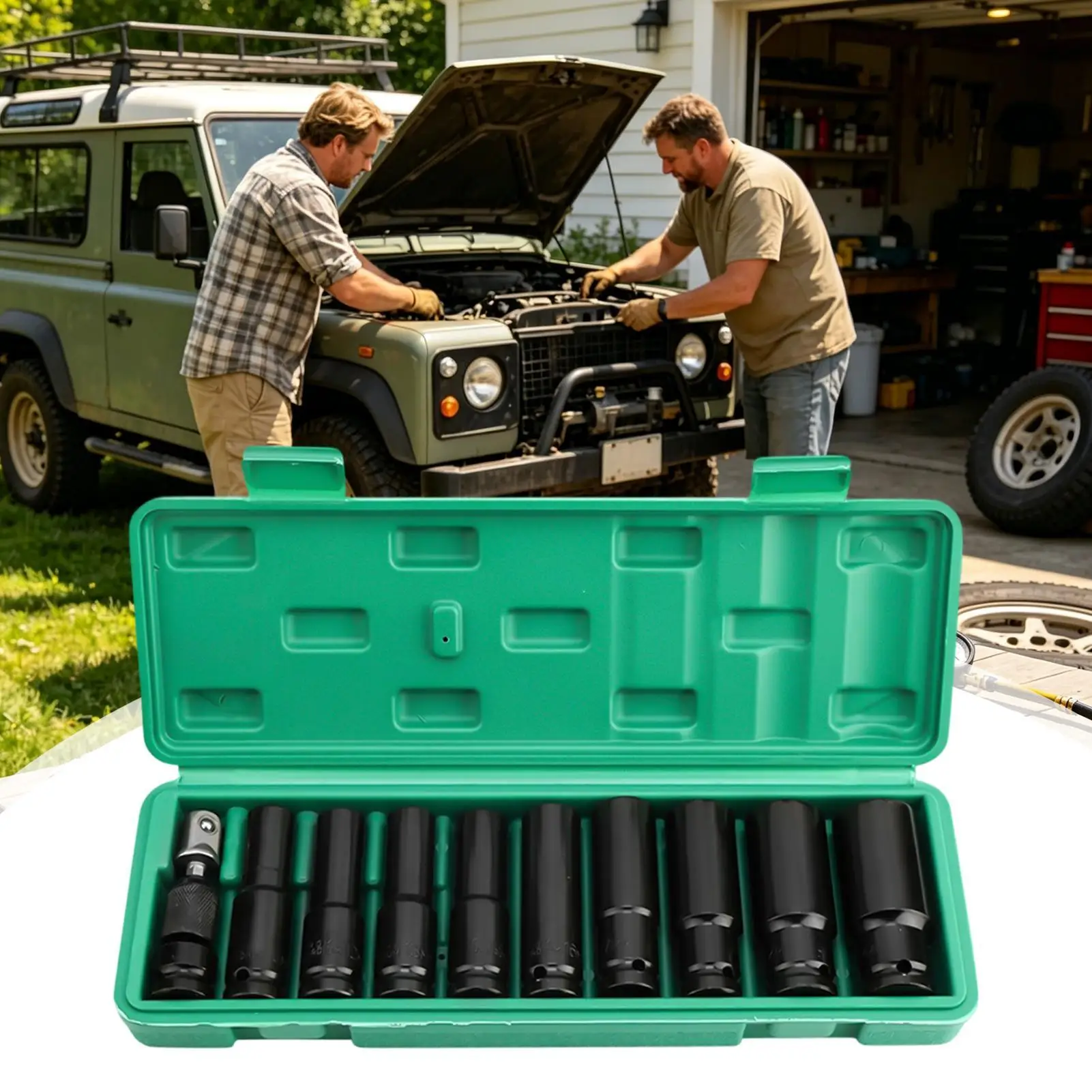 Socket Set 10mm To 24mm Tight Fit Adapter Included Air Tool Hex Socket Set For Mechanics Professionals Technicians Crafting
