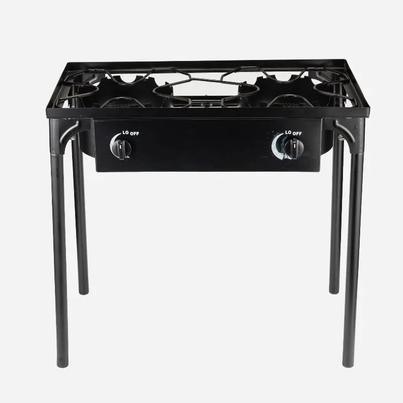 

portable metal camping stove with four-legged powerful gas grill for outdoor use