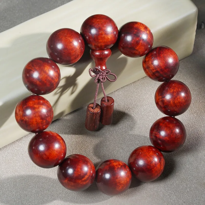 

Small Leaf Purple Sandalwood Water Wave Dragon Gallbladder Pattern Buddha Mm Male Style Cultural Play Prayer Bead Bracelet Wood