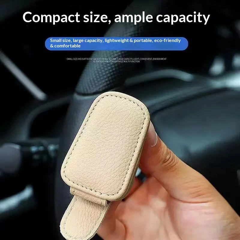 Multifunctional Car-mounted Eyeglass Holder - Car Eyeglass Frame - Leather Interior Sunshade Storage Eyeglass Clip - Card Holder