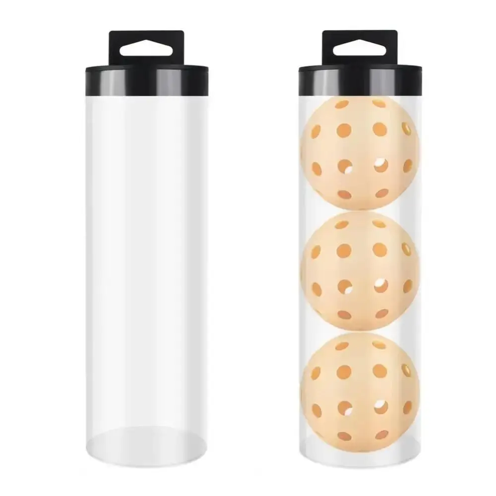 Boîte de rangement transparente pour balles de pickleball, grande capacité, tube cylindrique transparent avec couvercle, conteneurs pour balles de tennis