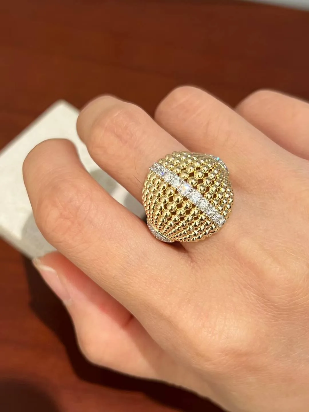 

18K gold with diamond ring design luxury fine women jewelry daily use fine women jewelry MIYI