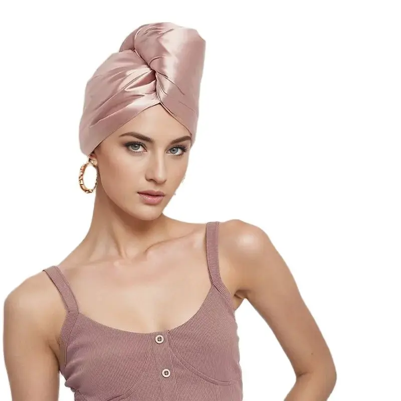 

Ladies Dry Hair Cap with Water Absorption and Thickened Dry Hair Cap, Quick Drying Double-layer Coral Velvet Satin Dry Hair Cap