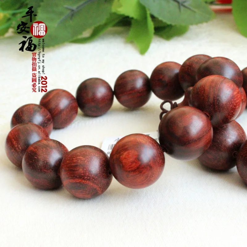 India Pterocarpus Santalinus Prayer Same Rift Grain Old Material Buddha Bracelet Beads 18mm