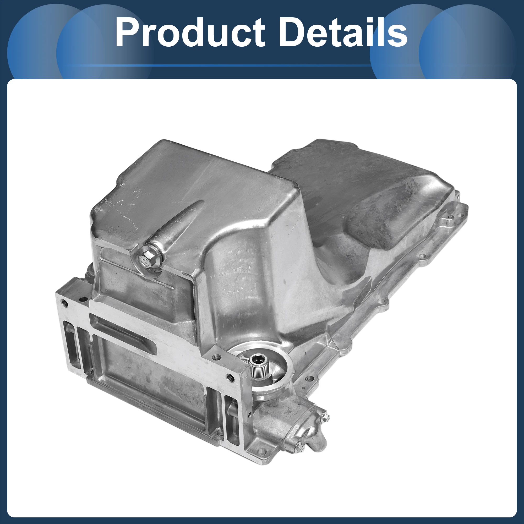 

UXCELL No 12579273 Масляный поддон двигателя, масляный поддон, поддон трансмиссии для Chevrolet Express 2500 2003-2007, алюминий, серебристый тон