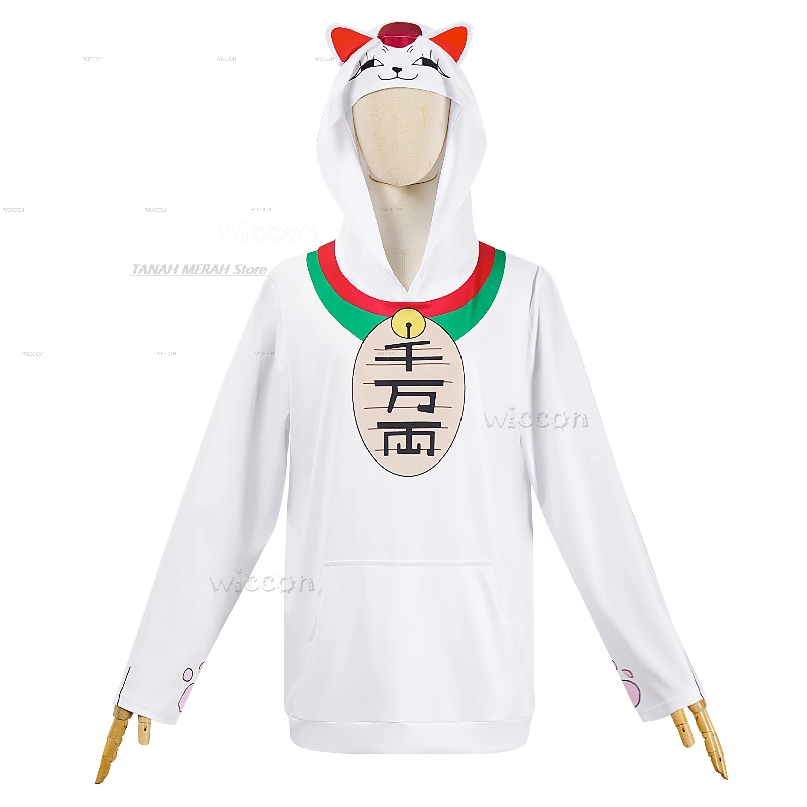 أزياء داندادان توربو الجدة التأثيرية بقلنسوة علوية هدية لطيفة يوكاي كيرو بابا تابو بابا محشوة على شكل قطة محظوظة ملابس لطيفة