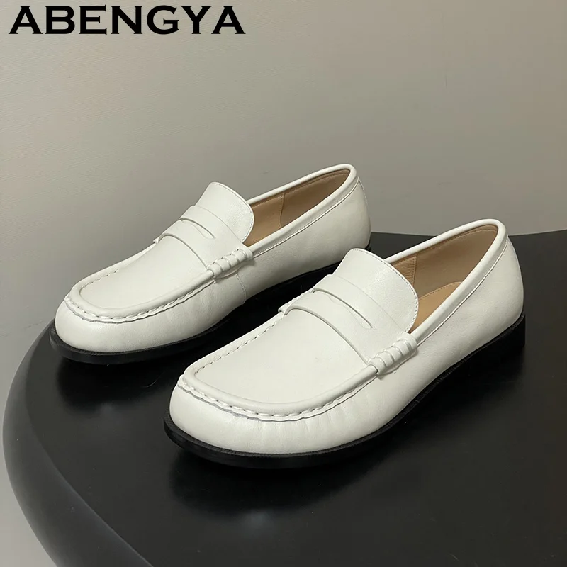 

Женские замшевые лоферы, весенние замшевые туфли 2026, новые женские туфли на плоской подошве из натуральной кожи, женские лоферы без шнуровки на мягкой подошве, размер 35-41