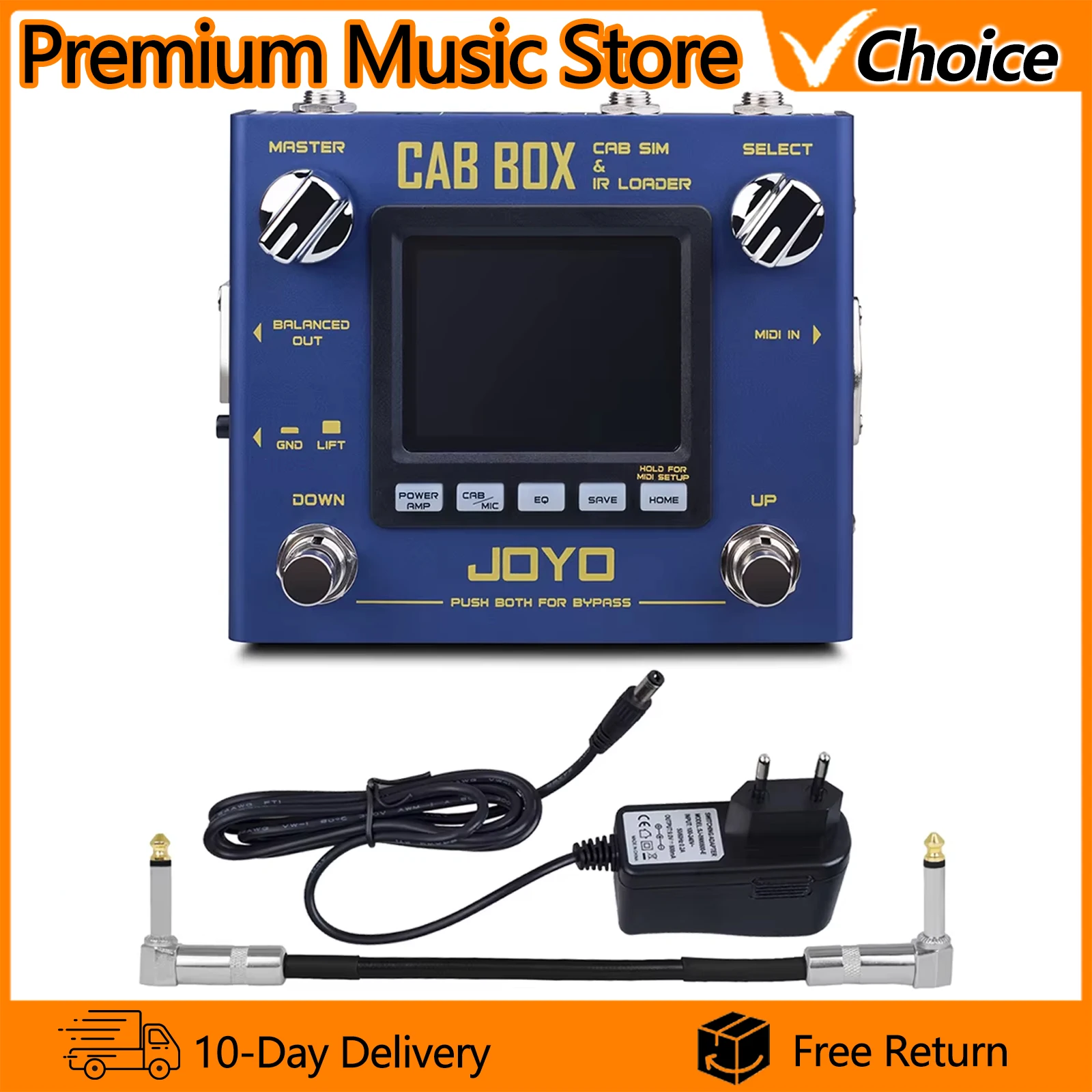JOYO Guitar Pedal R-08 CAB BOX Amp Simulation Effect Pedal Support Third Party IRs Loading Cabinet Modeling Pedal Guitar Parts