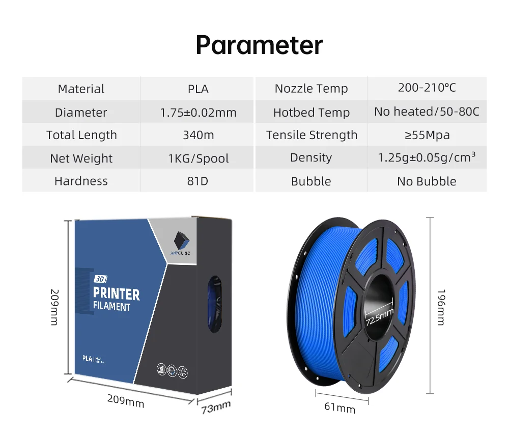 ANYCUBIC 10 kg PLA-Filament FDM 3D-Drucker Hochgeschwindigkeits-PLA 1,75 mm 3D-Druckmaterial RFID umweltfreundliches Filament für Kobra S1C – Detail 2