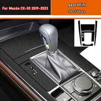 Pegatina Interior de coche, película protectora de caja de cambios para Mazda CX-30 2019-2023, pegatina de Panel de ventana de coche, fibra de carbono negra