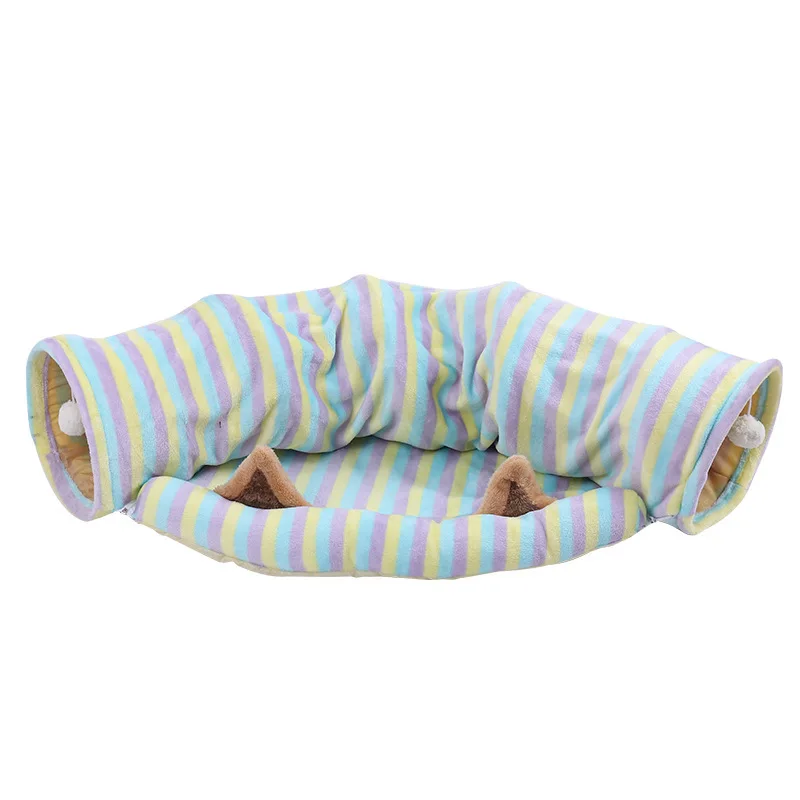 

Colored stripes, a variety of foldable cat tunnels, scratch-resistant cat tunnel beds