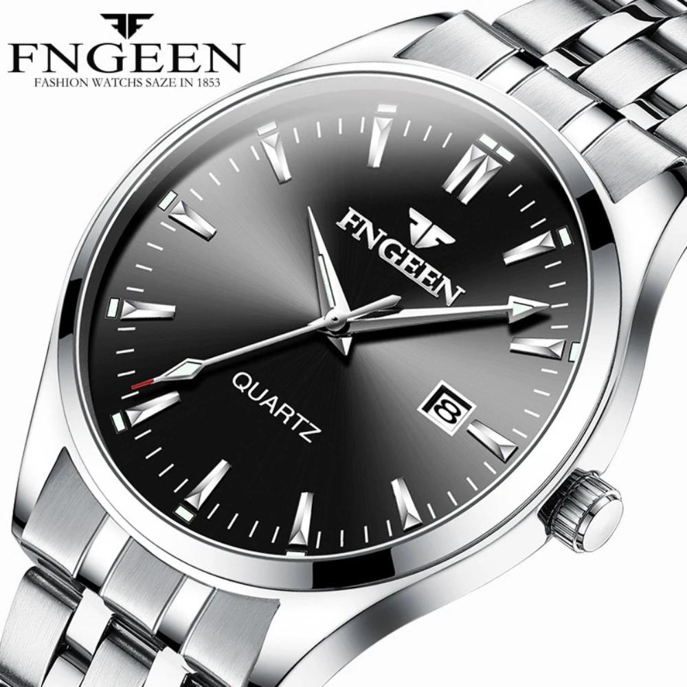 FNGEEN Men's Watch Quartz Business Waterproof Calendar Ultra-thin  Clock For Men Relogio Masculino Reloj Hombre часы мужские