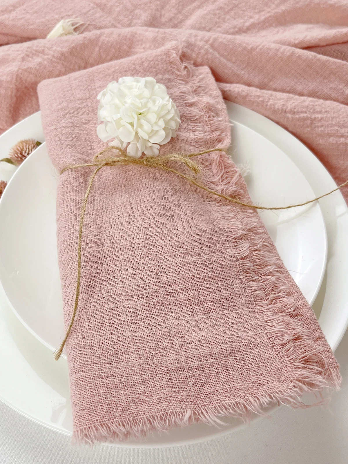 Serviettes en coton gaze vert sauge en gros, réutilisables, pour mariage, fête, Noël, rétro, serviettes à thé, grande taille, décoration de table