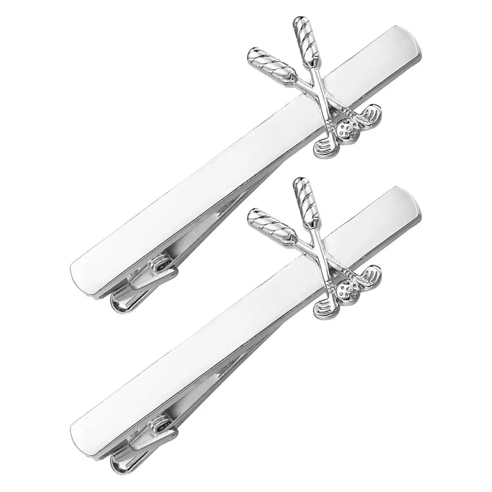 

2Pcs Men's Golf Necktie Clips Zinc Alloy Business Tie Bars Durable Fashionable Mens Suit Accessories Unique Tie Tacks for Men