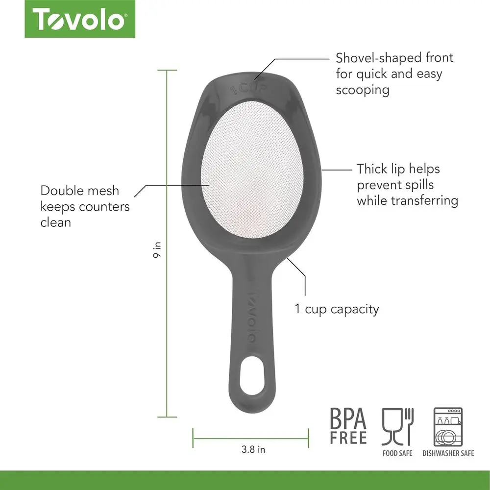 Mesh Sieve for Flour Dusting - Easy Scoop & Sit, Dishwasher Safe, Ideal for Powdered Sugar and Coating view 4