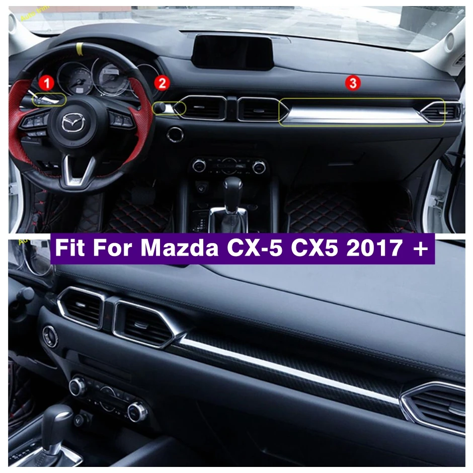 

Dashboard Left + Right Side Central Control Console Decor Panel Cover Trim Fit For Mazda CX-5 CX5 2017 - 2024 Car Accessories