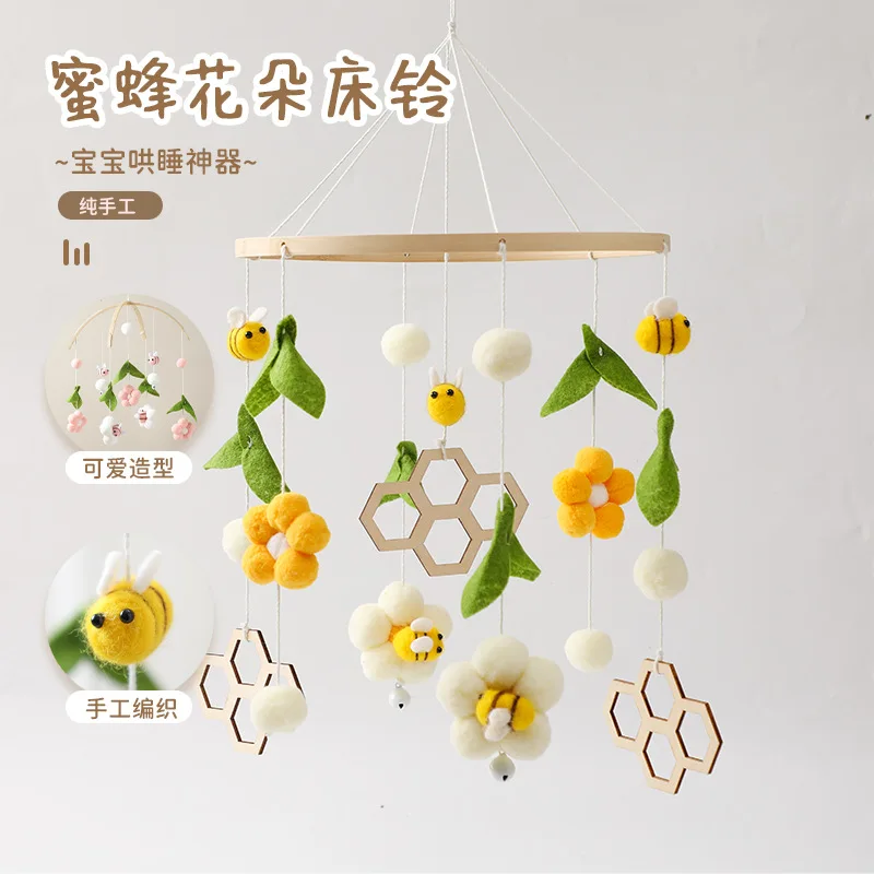 mobile-de-berco-artesanal-com-abelhas-e-flores-para-decoracao-de-quarto-de-bebe-com-ornamentos-de-feltro-macio-para-acalmar-recem-nascidos