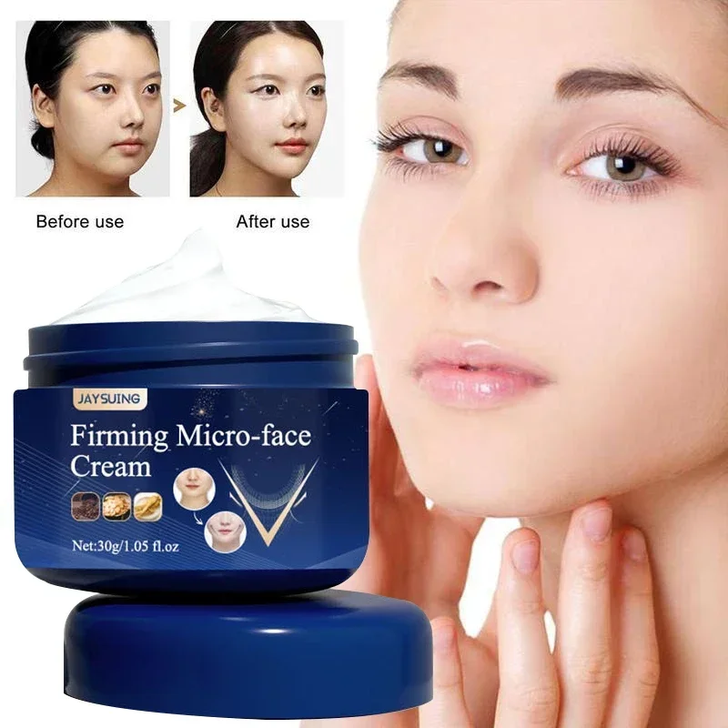 Crema adelgazante para estiramiento facial, reafirmante en forma de V, eliminación de músculos, doble mentón, quemagrasas para la cara, productos antienvejecimiento, 30g