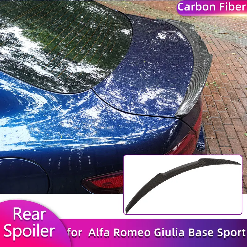 

Full Carbon Fiber Car Rear Trunk Spoiler Wings for Alfa Romeo Giulia Base Sport Sedan 2017-2020 Rear Spoiler Tail Boot Wing Lip