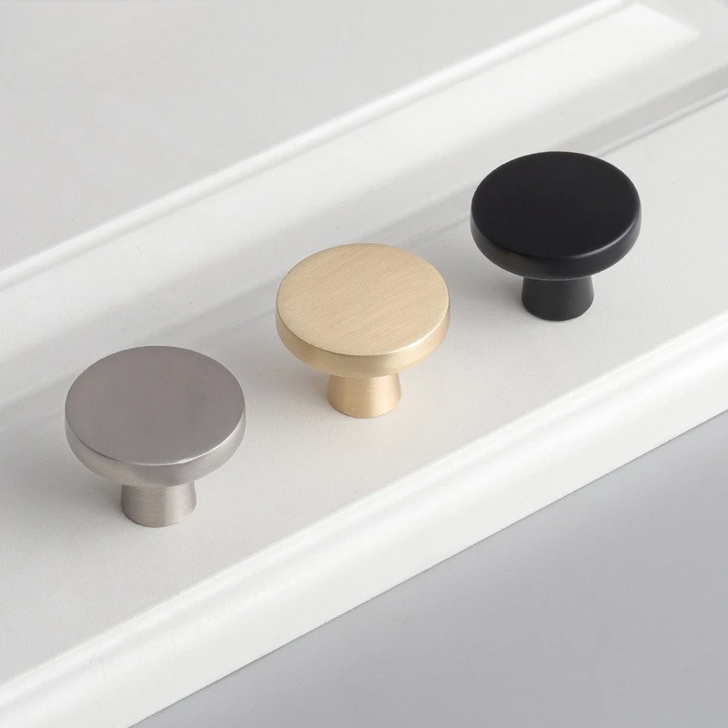 

Round Drawer Handle Zinc Alloy Black Furniture Drawer Knobs Cabinet Pulls Hardware Accessories for Home Kitchen Cupboard Decorat