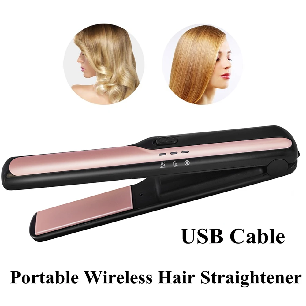 Wireless Portable Multifunctional straightener brush electric heat comb curler hair Anti-Scald Fast Heating Brush modeling tool