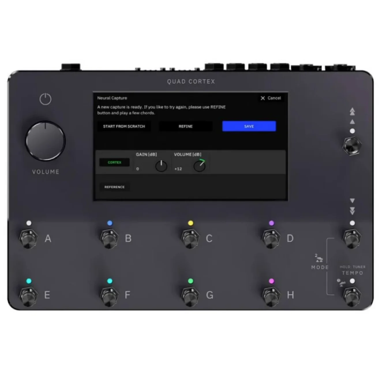 Neural DSP Quad Cortex procesador multiefectos más potente para modelar pisos Pantalla de 7” con sensores multitáctiles