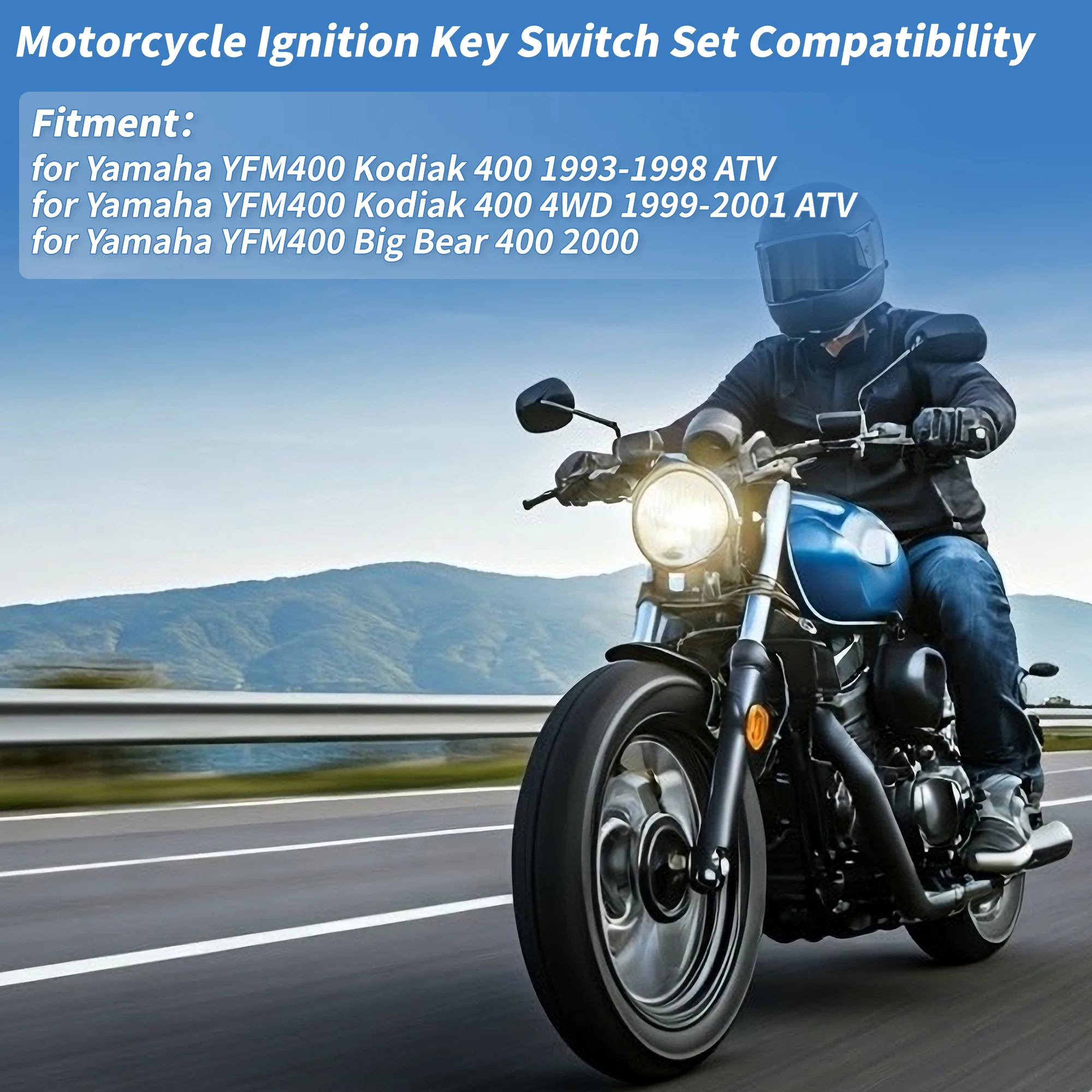 UXCELL Ignition Key Switch No.4BD825100000 for Yamaha YFM400 Kodiak 400 1993-1998 ATV