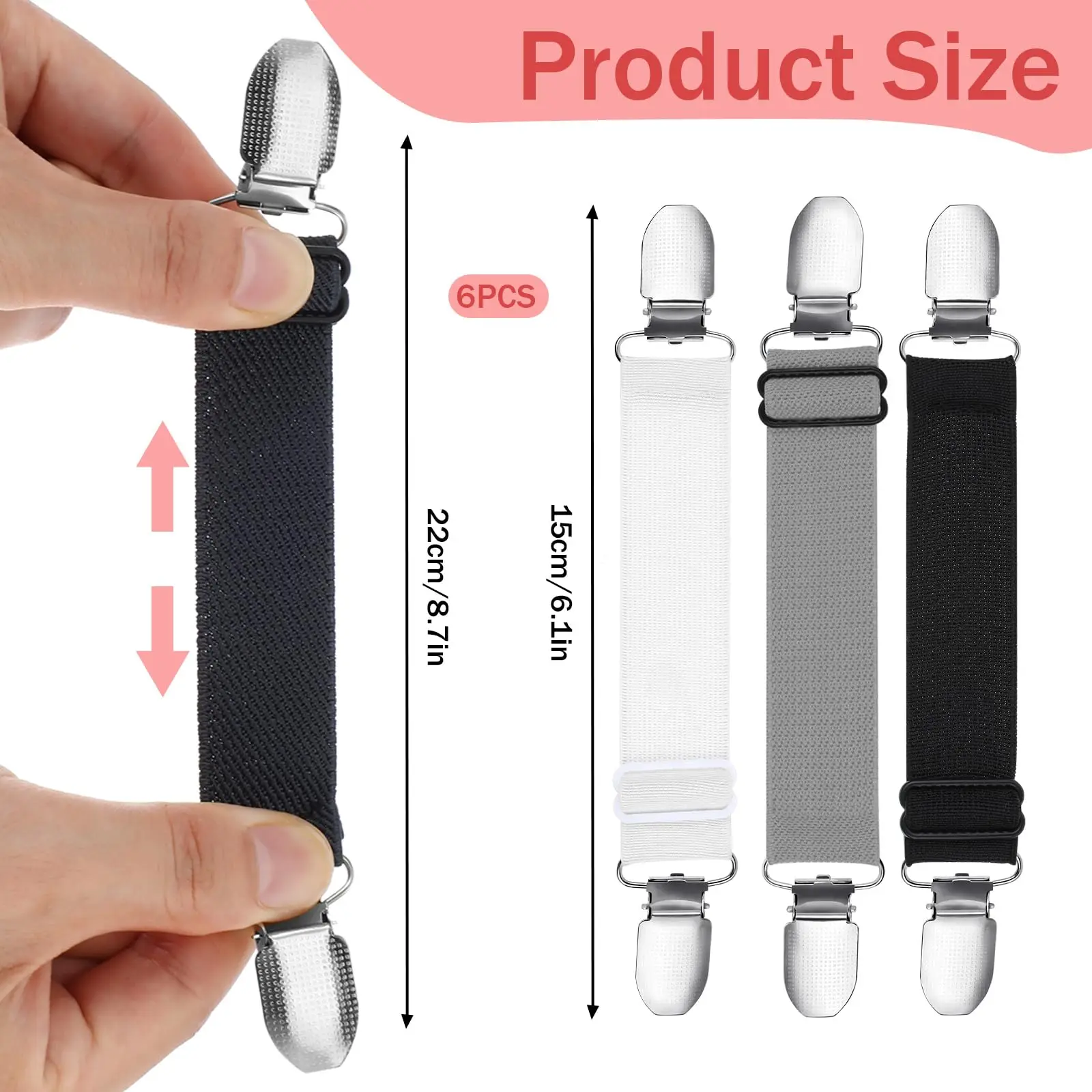 6 PCS Waist Cincher Clip Cinch Clips for Women Adjustable Waist Tightener Clip for Pants Shirt Dress Clothing Clip