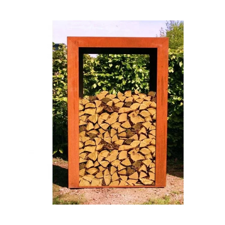 Custom Corten Steel Firepit Manufacture  Garden Wood  Fire Pit Fire Bowl Natural Steel Outdoor Fire Pit Wood Storage Rack