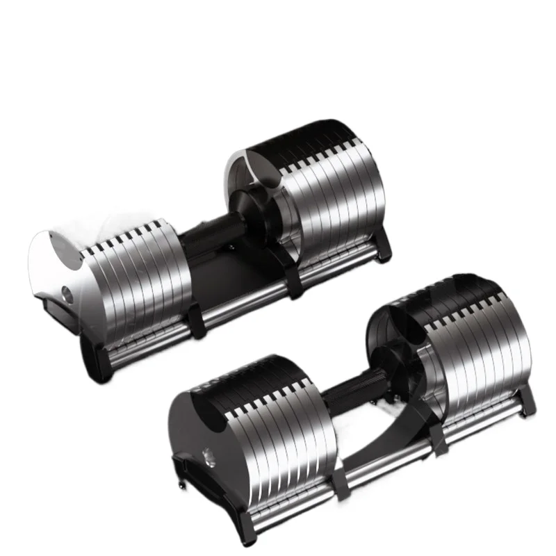 YJQ Dumbbell Strength Fitness Home Plating Kit Combination Adjustable Weight Training Equipment with Base