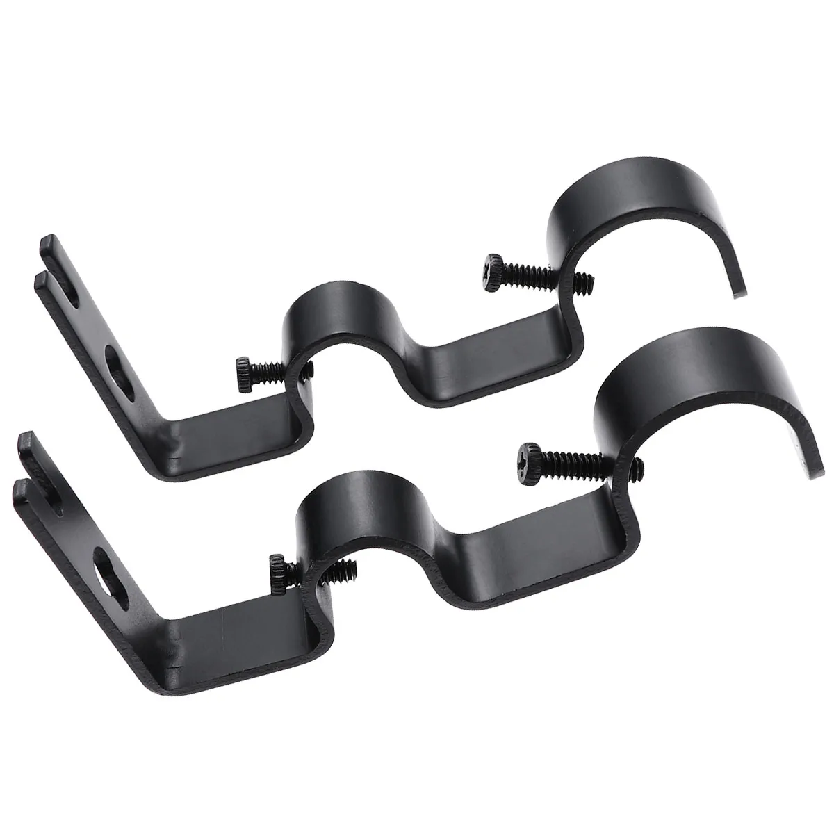 

2pcs Curtain Rod Accessories Black Iron Holder Drapery Bracket Vintage Style Easy Installation Sturdy Hardware