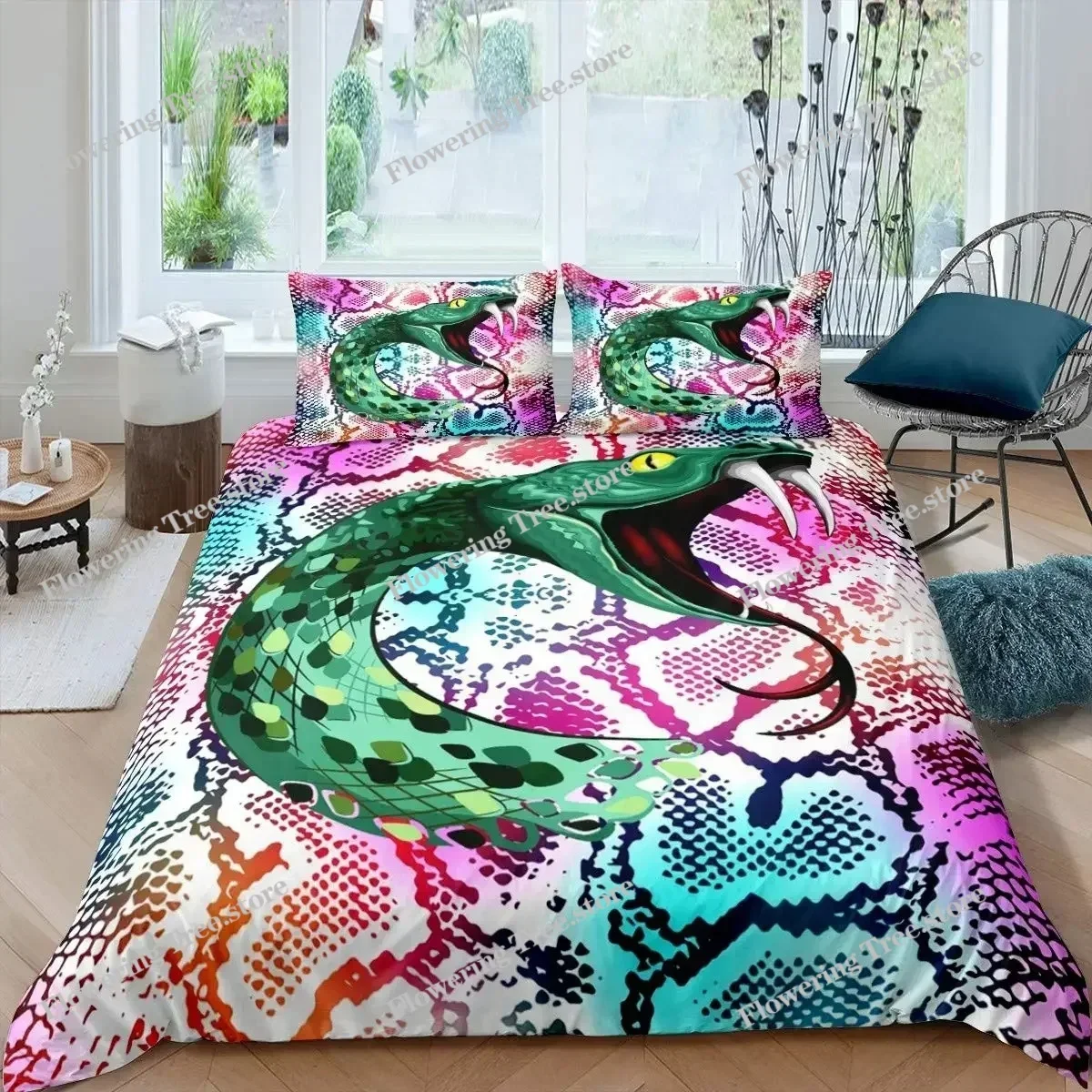 3D Printed Snake Style Bedding Set Duvet Cover Bedroom Comforter Covers Single Twin King Size Quilt Cover Home Textile