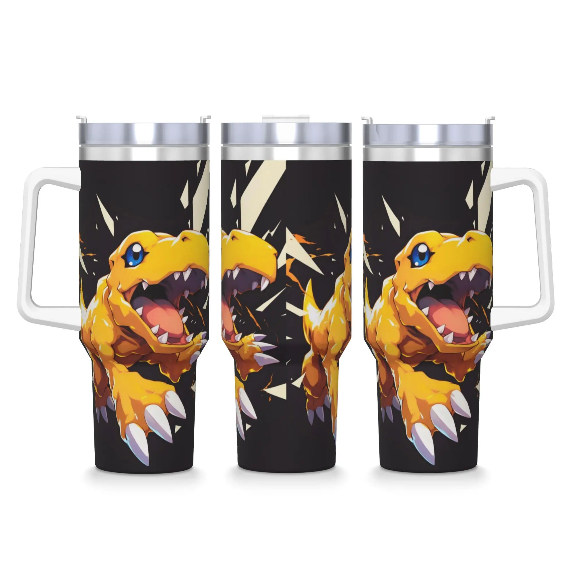 Anime D-DigimonS Tumbler  Hot Drinks Water Bottle Heat Preservation Stainless Steel Thermal Mug Custom DIY Camping Mugs Cup