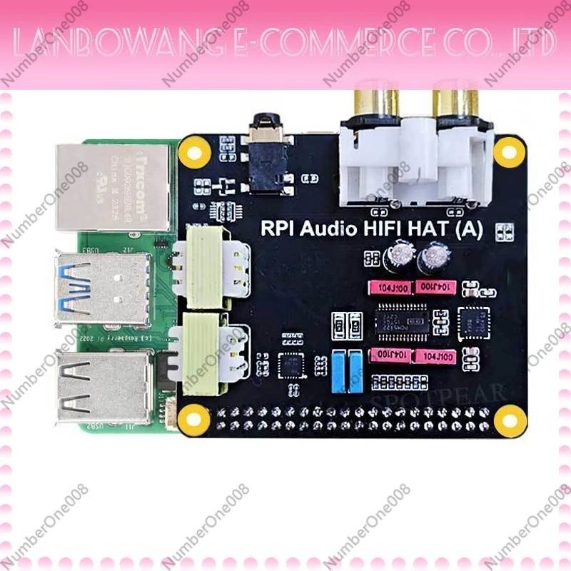 PCM5122 I2S HiFi Audio DAC Expansion Board Compatible with PI4 PI3 Zero Full Series Sound Card