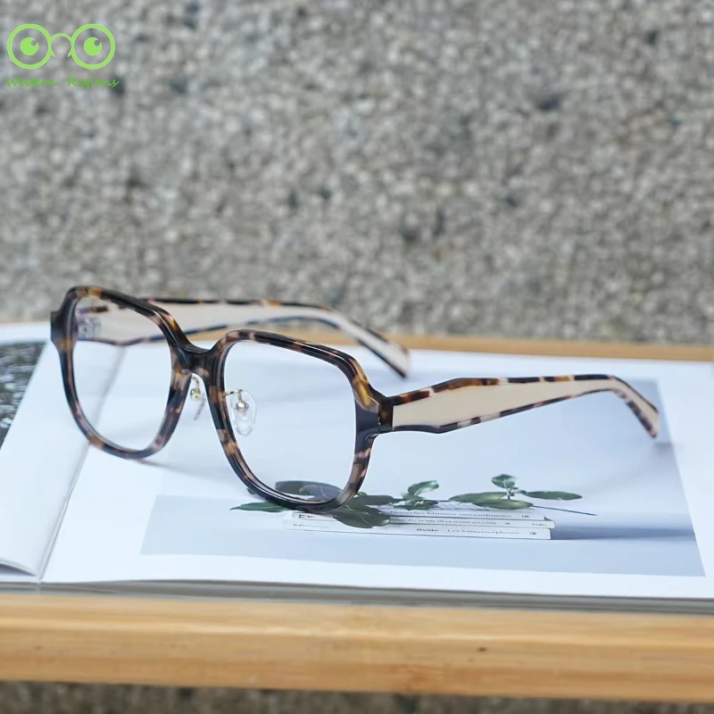 

New fashion high quality pure handmade men and women glasses frame Korean version transparent fashionable flat light mirror