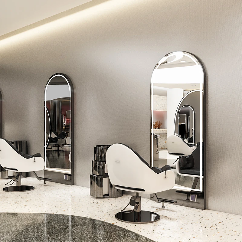 Customized barbershop single-sided wall-mounted mirror hairdressing salon mirror table online celebrity hair salon special