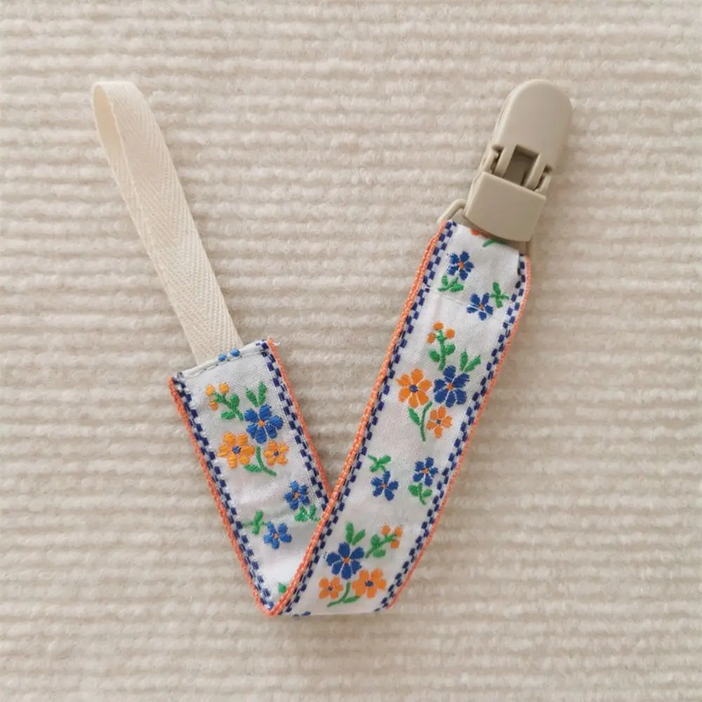 

Ethnic Style Baby Cloth Pacifier Chain Floral Adjustable Soother Holder Dummy Clips Teether Toys Straps Nipple Holder Clips