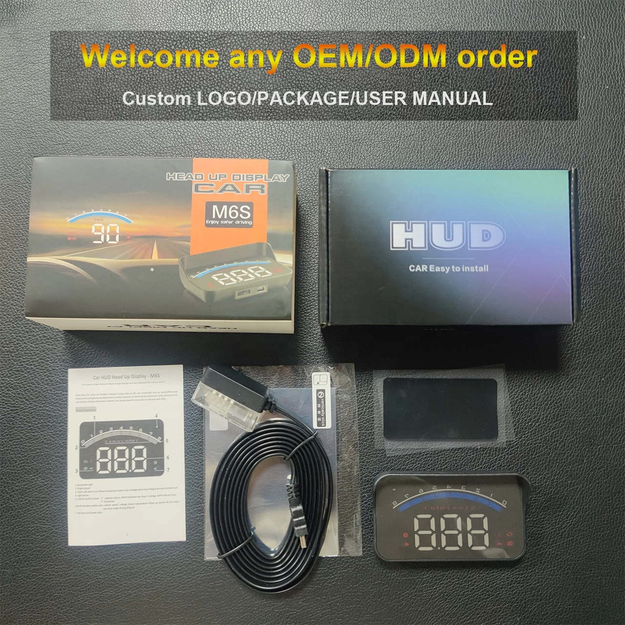 2026 Auto Hud Car HUD Display OBD2 Speedometer Car Gadgets Speed/Water M6s Head up Displays New Diagnostic Tool