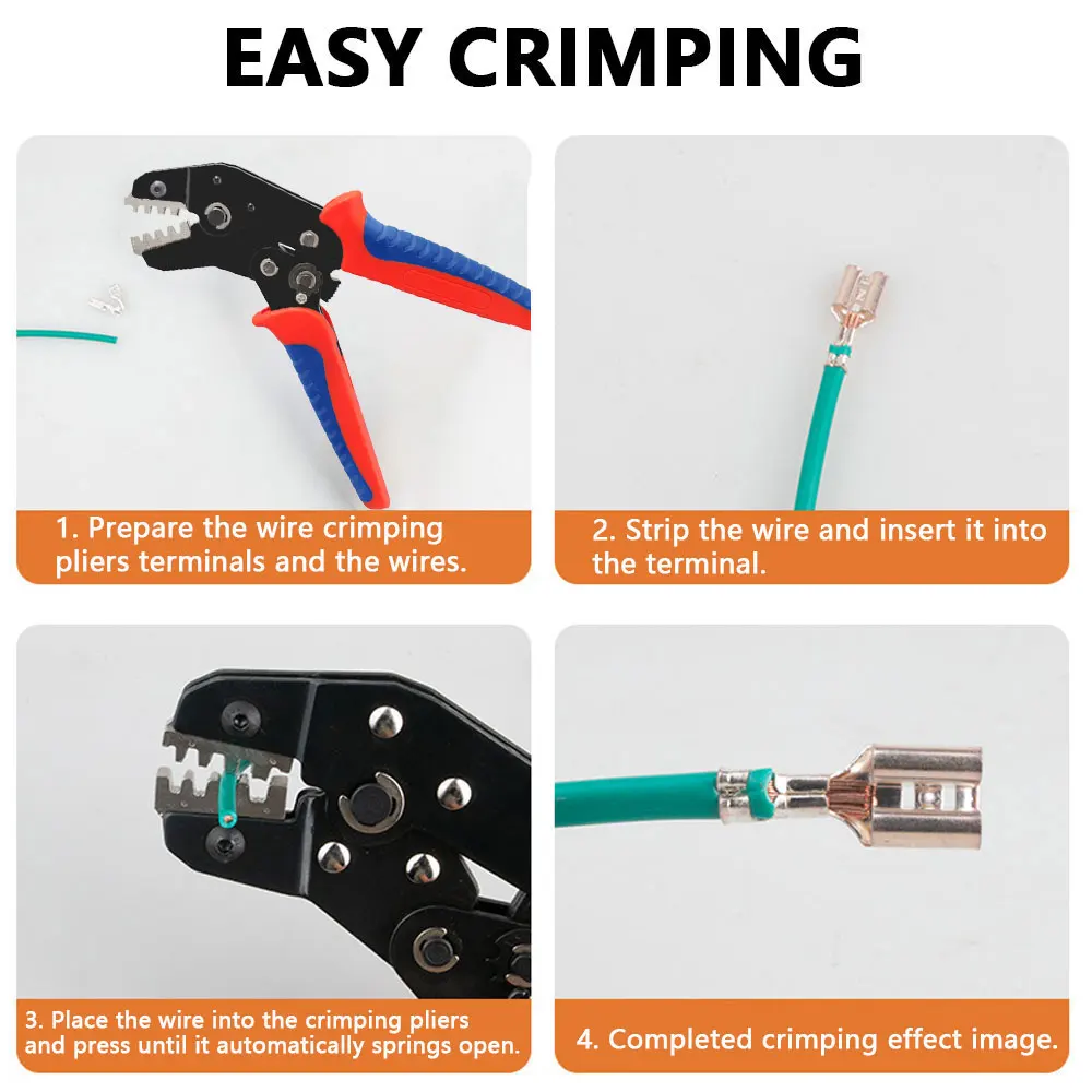 SN-58B Crimping Pliers Multifunctional Electrician Wire Harness Pliers Power Terminal Crimping Tool With Replaceable Pliers Head