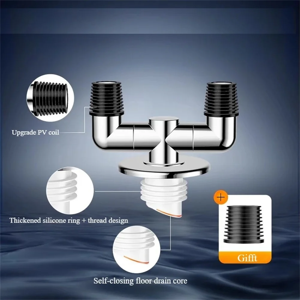 Washing Machine Drain Pipe Tee Adapter ABS Three Way Connector with Scent For proof Core for Basin Dryer 19mm to 32mm ID