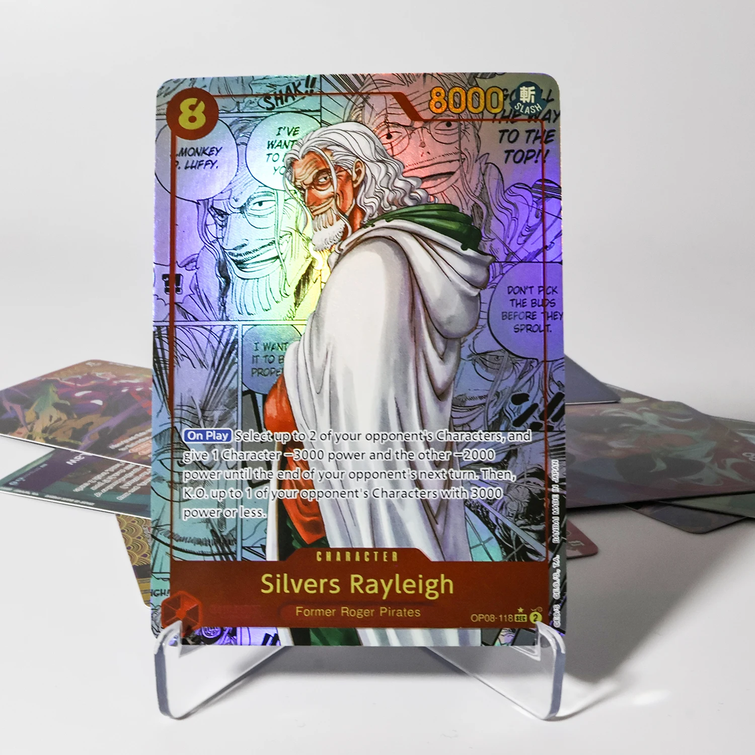 

Anime One Piece OPCG High quality Blue core paper Cards Rayleigh Law Yamato Poster Replica Japanese Game Anime Collection Cards