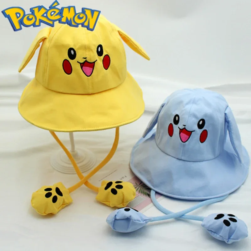 Pokemon Pikachu will move ears bunny hat fisherman  parent-child student children shade Valentine's Day Christmas gift