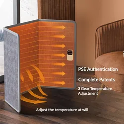 Portable Electric Space Heater with 3 Heating Settings Foldable Overheating Protection for Legs Ankles Feet Home Office Desk