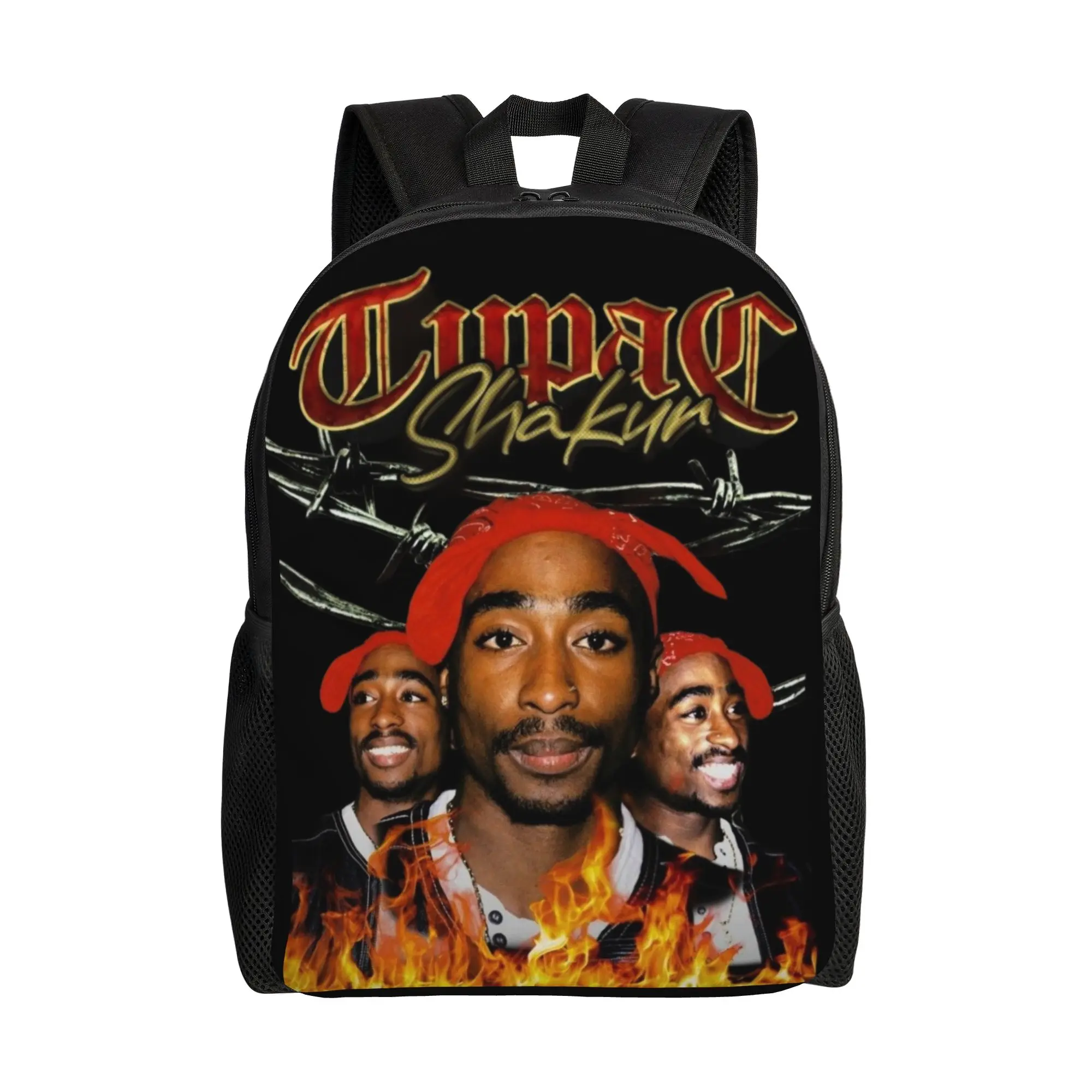 

Рюкзак Tupac для мужчин, женщин, подростков, студентов, для походов, путешествий, повседневного использования, в стиле хип-хоп, с изображением рэпера, для ноутбука, компьютера, холщовые сумки, спортивные сумки