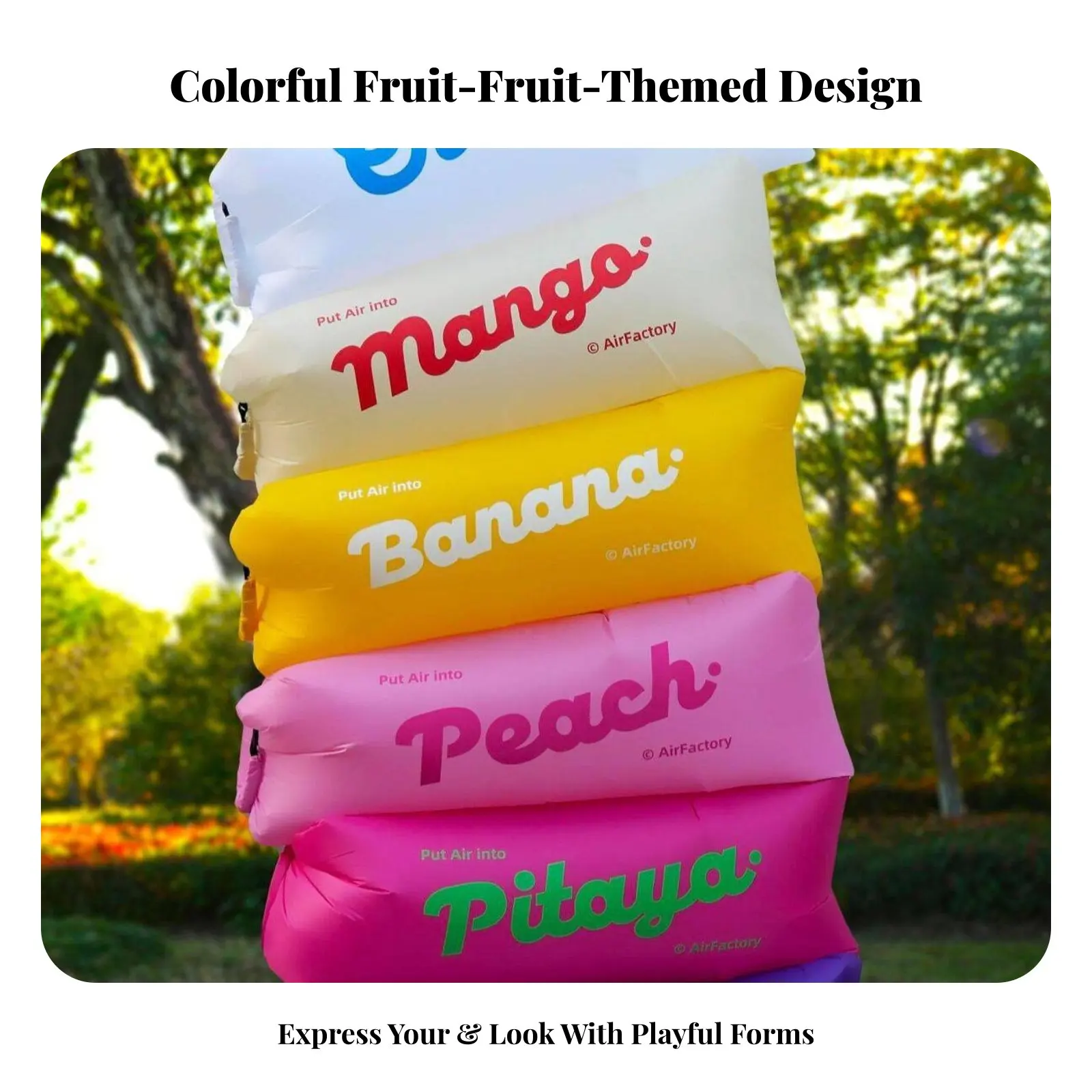 

Air-Filled Lounger Easy to Inflate Wind-Filled Lazy Bag No Pump Required robust for Beach& onwarders, tripers
